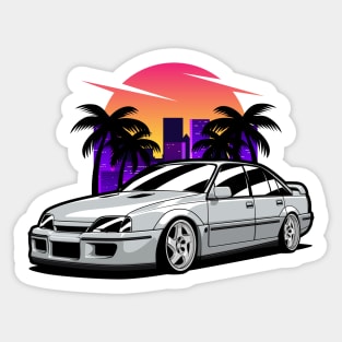 Silver Omega Carlton Retro Style Sticker